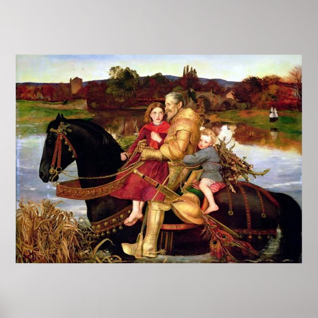 Póster John Everett Sir Isumbras en el Ford (Frente)