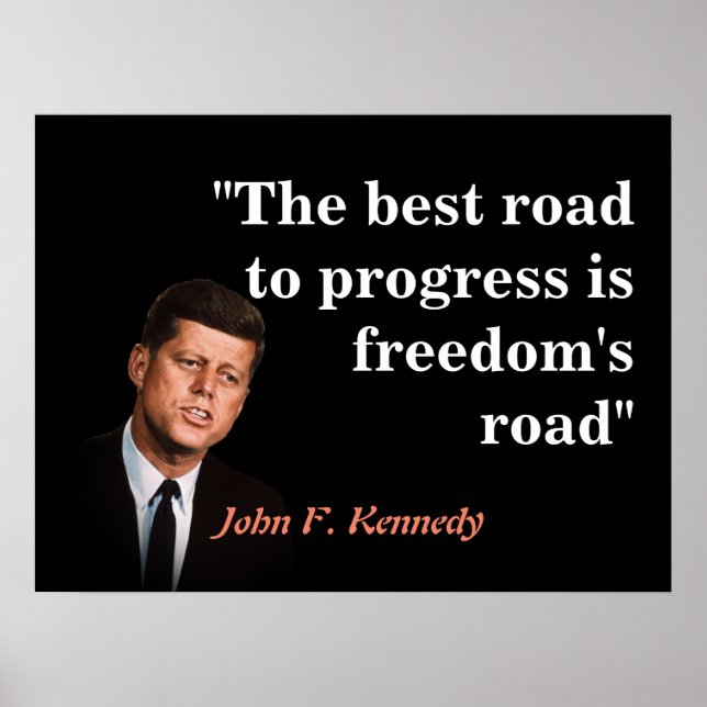 Póster John F. Kennedy Cita Sobre La Libertad (Frente)
