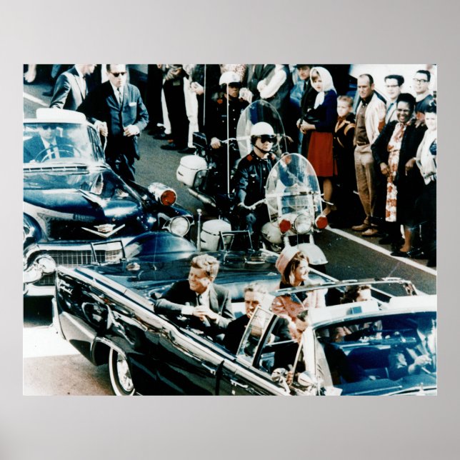 Póster John F Kennedy y Jackie en Motorcade Dallas (Frente)