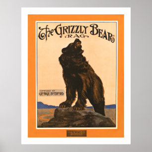 Póster John Frew - Grizzly Bear Rag