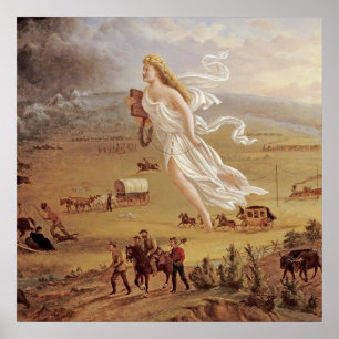 Póster John Gast - Progreso de Estados Unidos