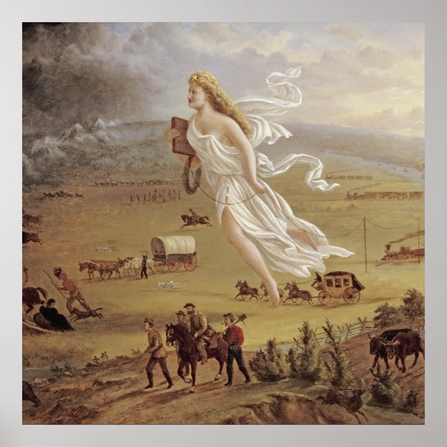 Póster John Gast - Progreso de Estados Unidos (Frente)