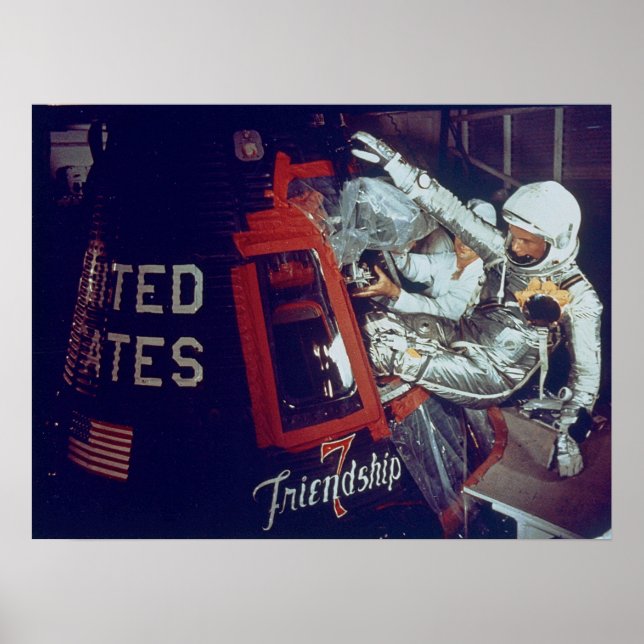 Póster John Glenn Boards The Historic Friendship 7 (Frente)