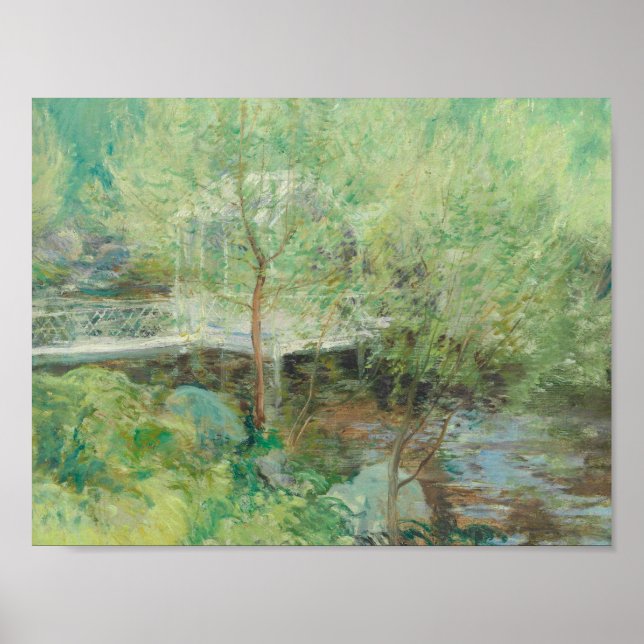 Póster John Henry Twachtman - El Puente Blanco (Frente)