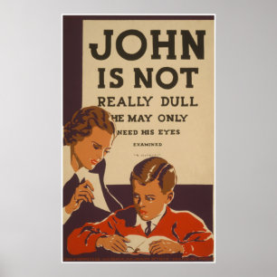 Póster John Is Not Really Dull Vintage WPA Poster