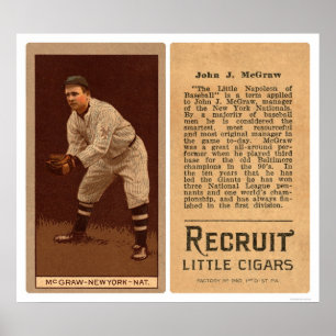 Póster John J McGraw Giants Baseball 1911