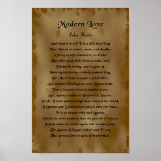 Póster John Keats, amor moderno