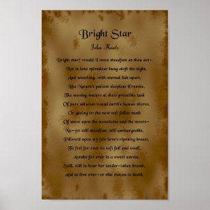 Póster John Keats, Estrella brillante
