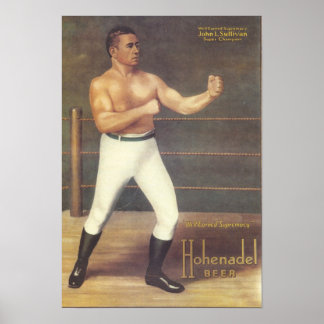 Póster John L. Sullivan - Afiche de la supercampeona de c