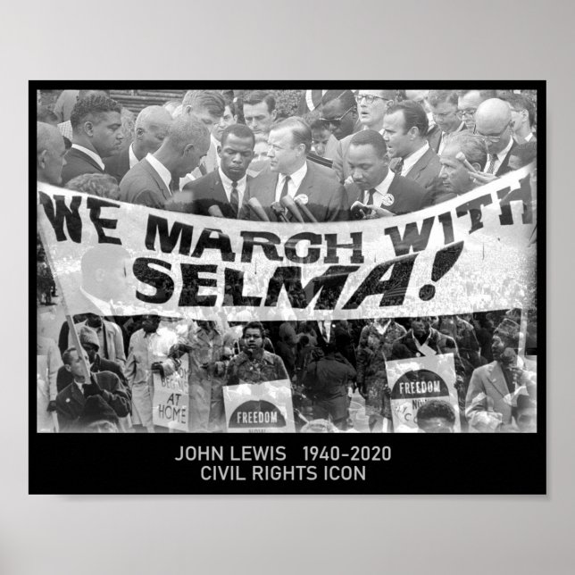 Póster John Lewis - Icono de los derechos civiles (Frente)