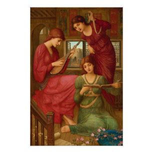 Póster John Melhuish Strudwick en los días dorados CC1056