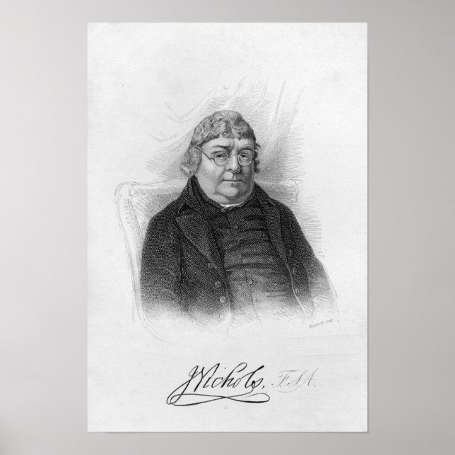 Póster John Nichols, grabado por Woolnoth (Frente)