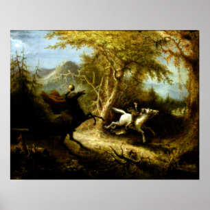 Póster John Quidor El Caballo Sin Cabeza Persiguiendo A I