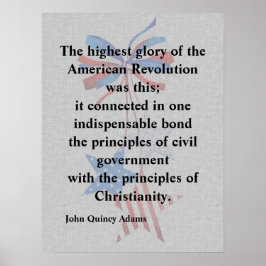 Póster John Quincy Adams Cita Religiosa Patriótica