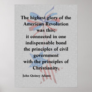 Póster John Quincy Adams Cita Religiosa Patriótica
