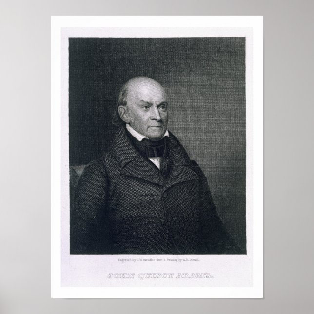 Póster John Quincy Adams, grabado por John Wesley Paradis (Frente)