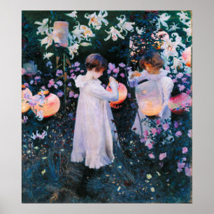 Póster John Singer Sargent Carnation Lily Rosa