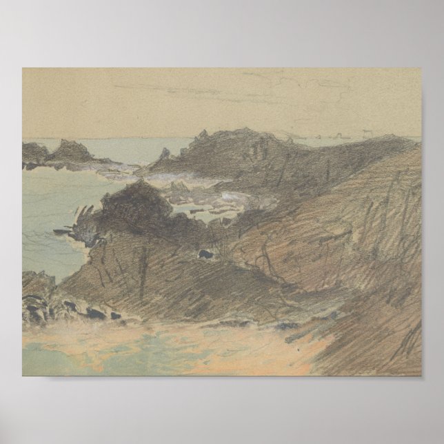 Póster John Singer Sargent - Costa rocosa (Frente)