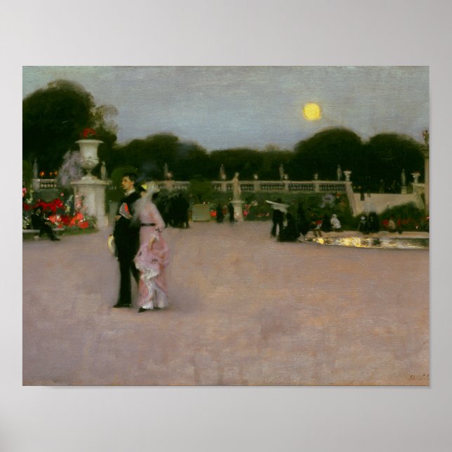 Póster John Singer Sargent - En los jardines de Luxemburg (Frente)