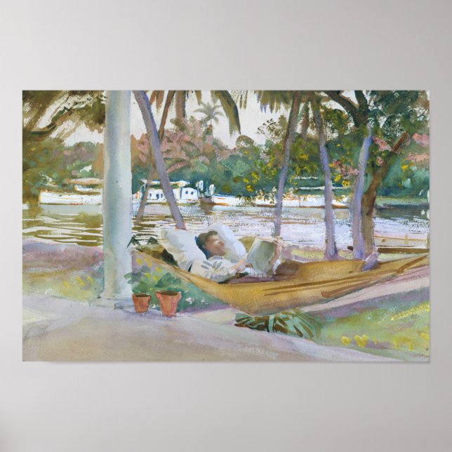 Póster John Singer Sargent - Figure in Hammock, Florida (Frente)
