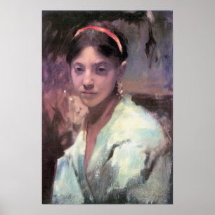Póster John Singer Sargent - jefe de un Chica de Capri