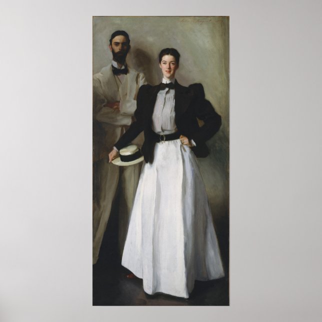Póster John Singer Sargent - Retrato de Mr. y la Sra. Sto (Frente)