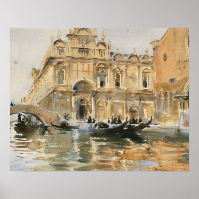 Póster John Singer Sargent - Río dei Mendicanti, Venecia (Frente)