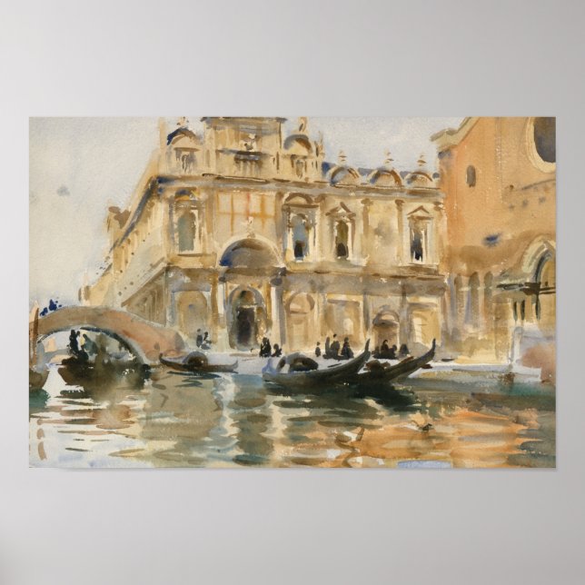 Póster John Singer Sargent - Río dei Mendicanti, Venecia (Frente)