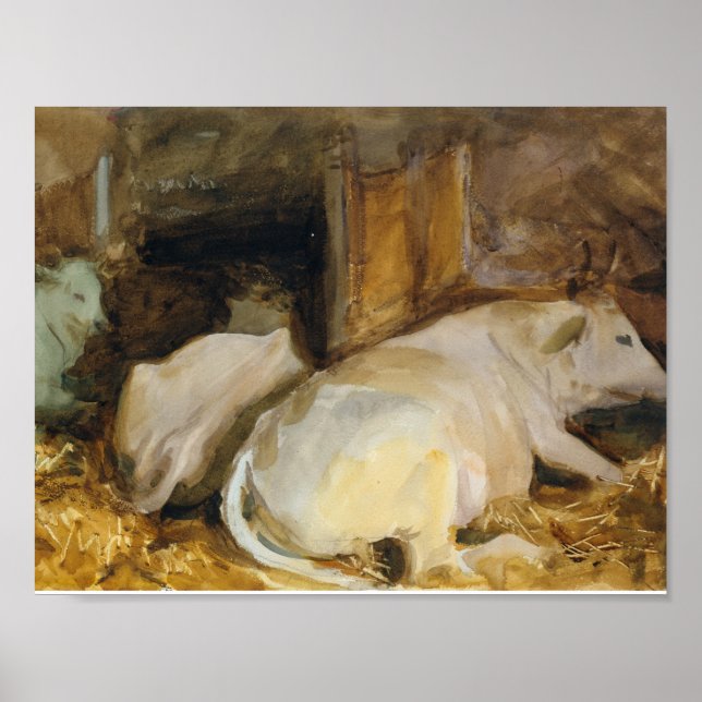 Póster John Singer Sargent - Three Oxen (Frente)
