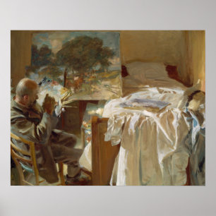 Póster John Singer Sargent - Un artista en su estudio