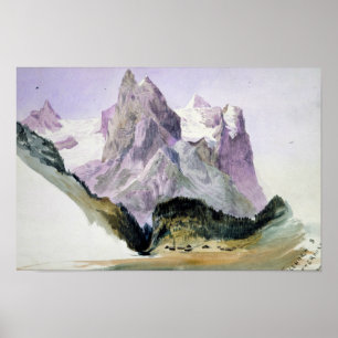 Póster John Singer Sargent - Wellhorn y Wetterhorn de
