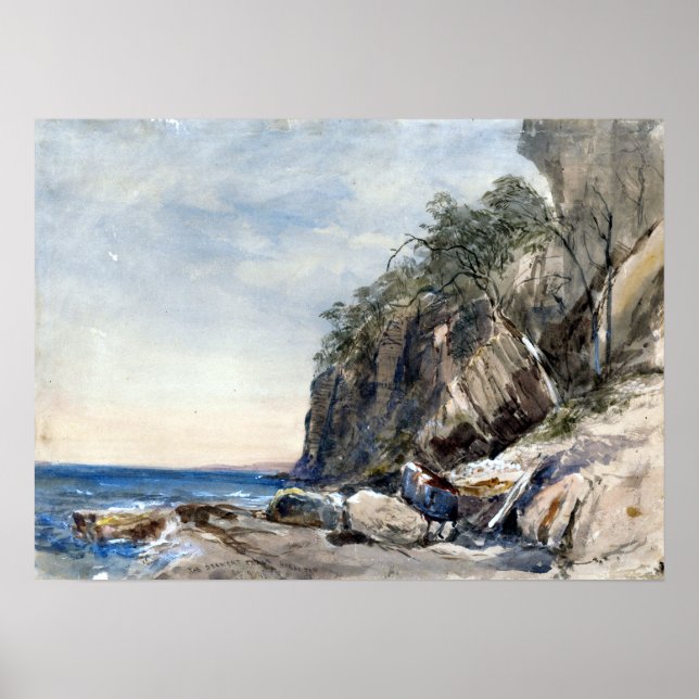 Póster John Skinner Prout The Derwent Crags, Hobarton (Frente)