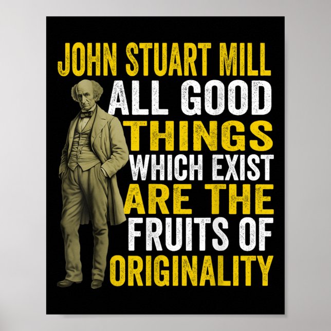 Póster John Stuart Mill Philosopher Cita Filosofía Teac (Frente)