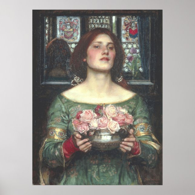 Póster John W Waterhouse - Gather Ye Rosebuds (1908) (Frente)