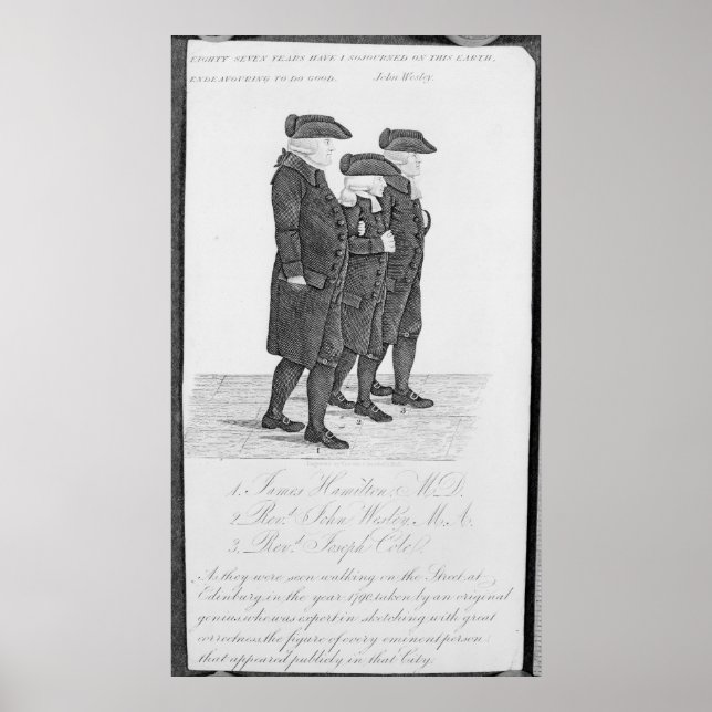 Póster John Wesley caminando en Edimburgo entre James (Frente)