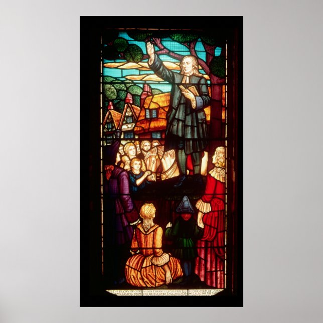 Póster John Wesley predica los Evangelios en Inglaterra (Frente)