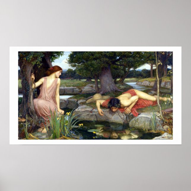 Póster John William Waterhouse Echo y Narcissus Poster (Frente)