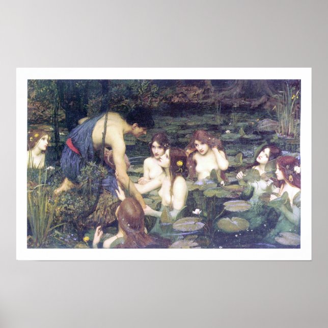 Póster John William Waterhouse - Hylas y los ninfas (Frente)