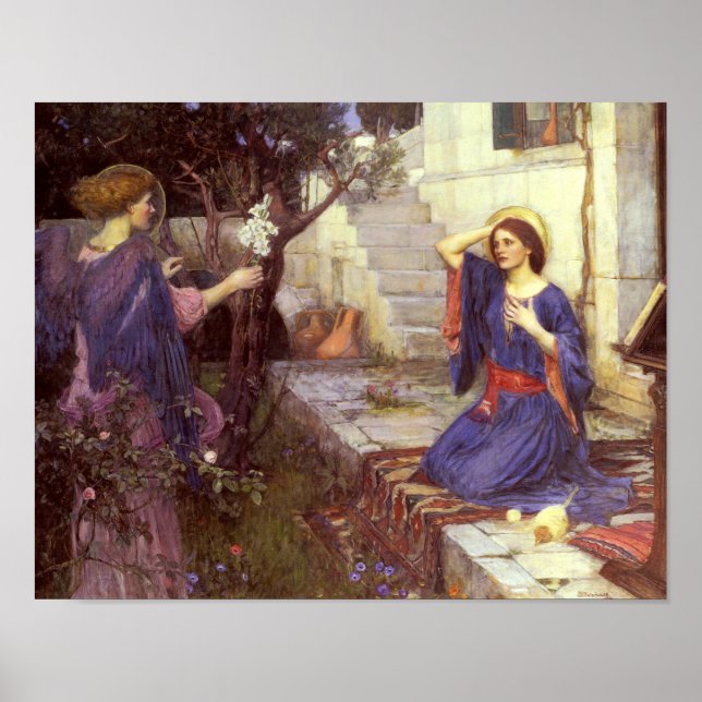 Póster John William Waterhouse - La Anunciación (Frente)