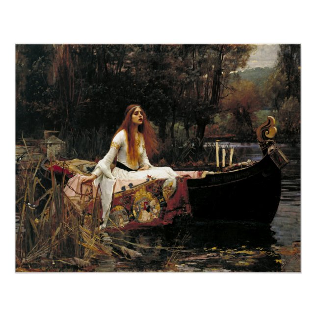 Póster John William Waterhouse La Dama De Shalott (1888) (Anverso)