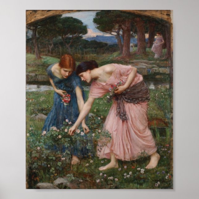 Póster John William Waterhouse - Reunión de Rosebuds (Frente)