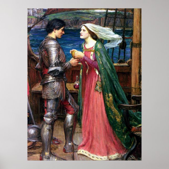 Póster John William Waterhouse Tristán e Isolda (Frente)