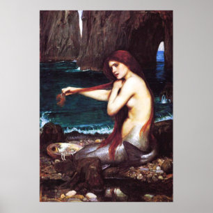 Póster John William Waterhouse Vintage Mermaid Poster