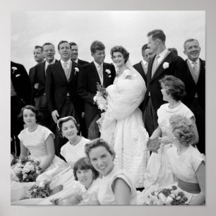 Póster John y Jackie Kennedy con su fiesta de bodas