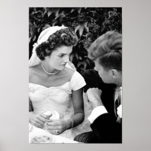 Póster John y Jackie Kennedy en su Boda - 1953