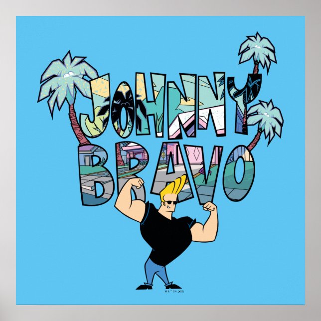 Póster Johnny Bravo Palm Tree Name (Frente)