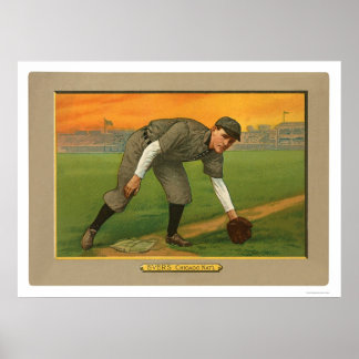 Póster Johnny Evers Cubs Baseball 1911