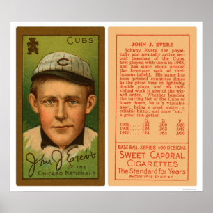 Póster Johnny Evers Cubs Baseball 1911