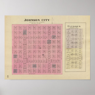 Póster Johnson City and Ulysses, Kansas