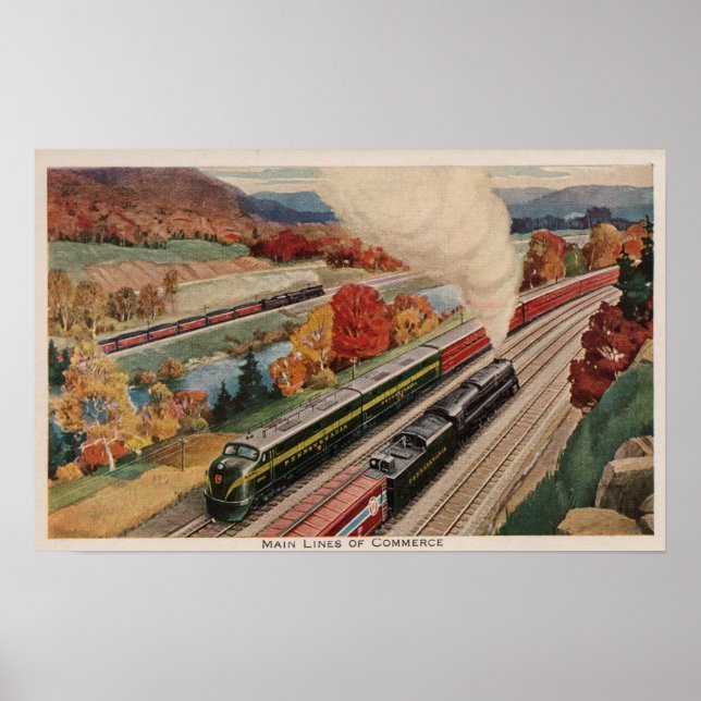 Póster Johnstown, Pennsylvania (Commerce Trains) (Frente)